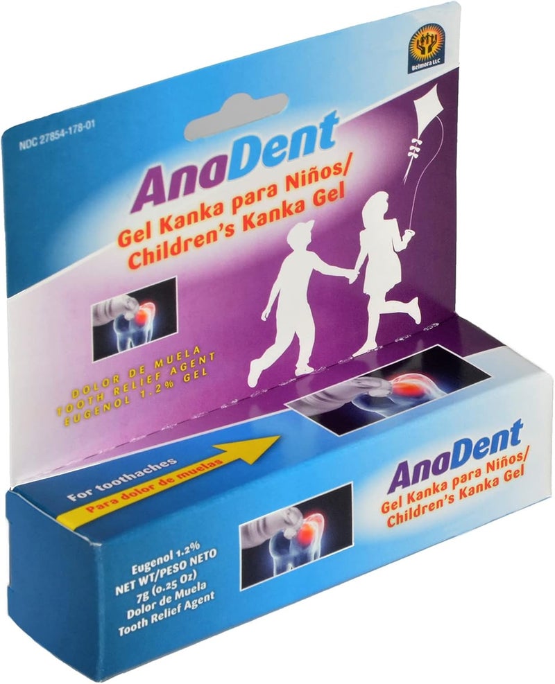 Anadent جل الأطفال لآلام الأسنان وآلام اللثة، جل تخفيف الألم الفوري للأطفال والرضع، مصنوع من مكون يوجينول النباتي لتخفيف آلام التسنين أو آلام الأسنان، 7 جرام (0.25 أونصة) - Image 3